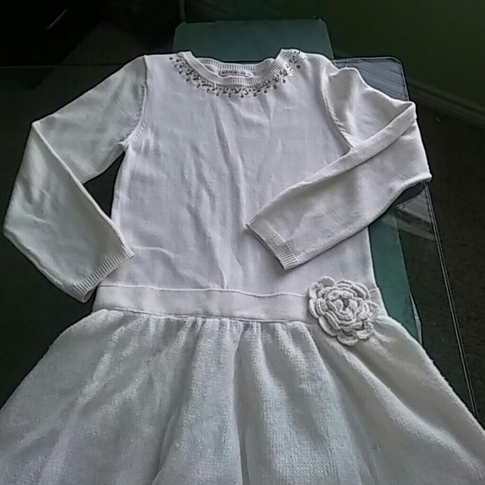 Winter white sweater dress